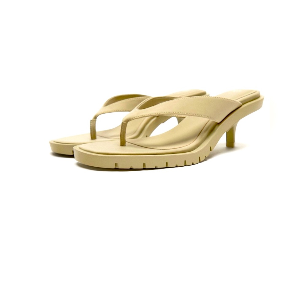 Zara Athletic Heeled Sandals- beige- size 9/ EU 40